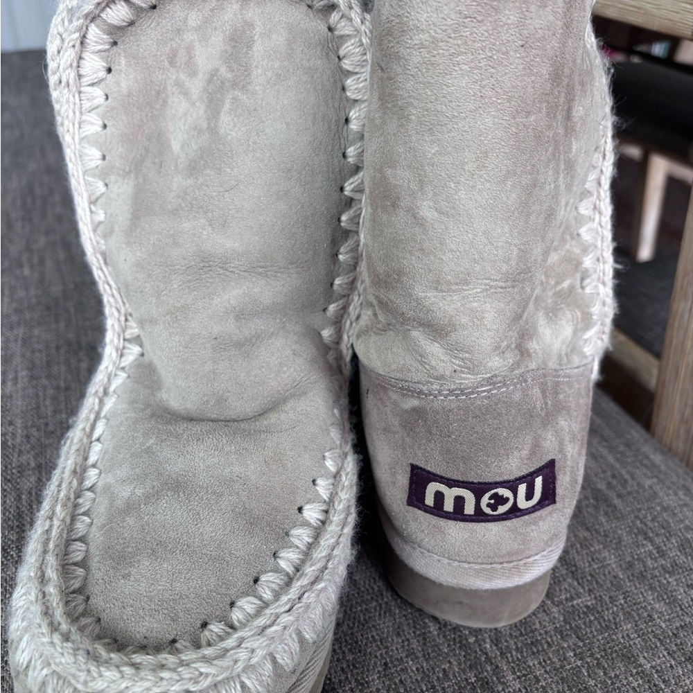 Mou Gray Suede Moccasins - Picture 4 of 4